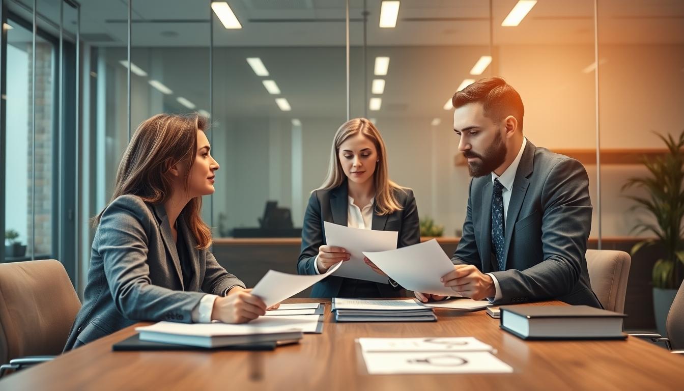 Family reviewing legal documents
